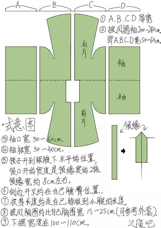 明制披风裁剪图