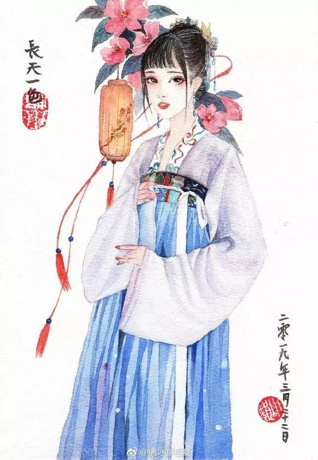 古风汉服插画系列，简直不要太好看了