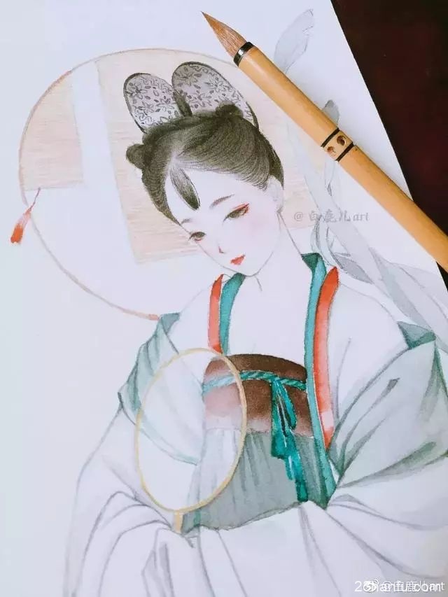 古风汉服插画系列，简直不要太好看了