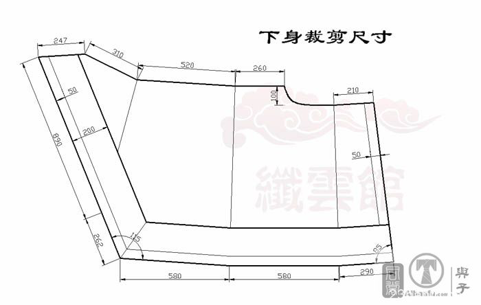 西汉单绕曲裾裁剪分析